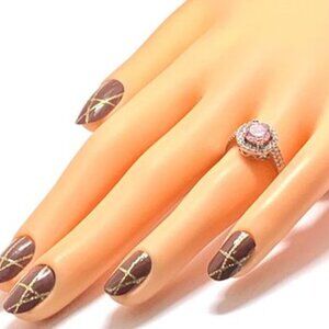 Antique Design 3.00ctw Pink Topaz & Domonique Diamond Ring